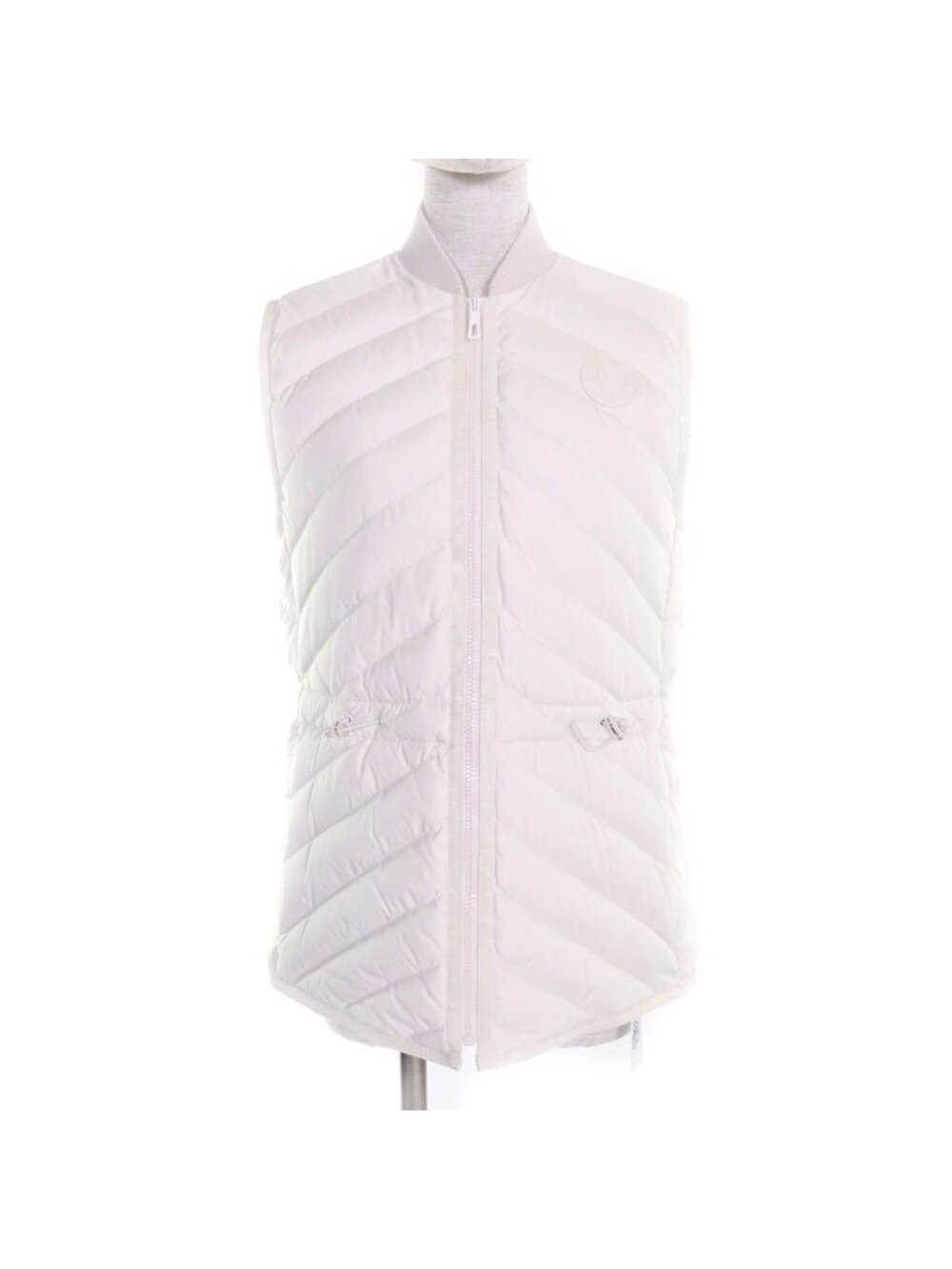 Hermes Pocketable Series Rubber Patch Zip UP Down Vest Hanger Garment 34